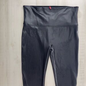 SPANX Anthropologie high rise slimming faux leather leggings 3XL 3X XXXL black